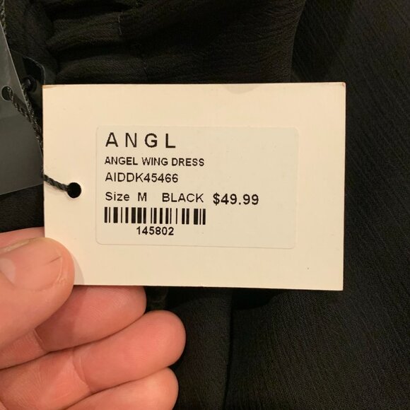 NWT ANGL Wing Dress Size M Black AIDDK45466 - Picture 2 of 4